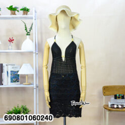 Crochet Halter Mini Dress เดรสสั้นโครเชต์สายคล้องคอ - 690801060240 - Image 6