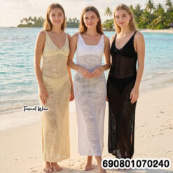 Crochet Beach Cover-Up Maxi Dress เดรสยาวโครเชต์คลุมชุดว่ายน้ำ - 690801070240