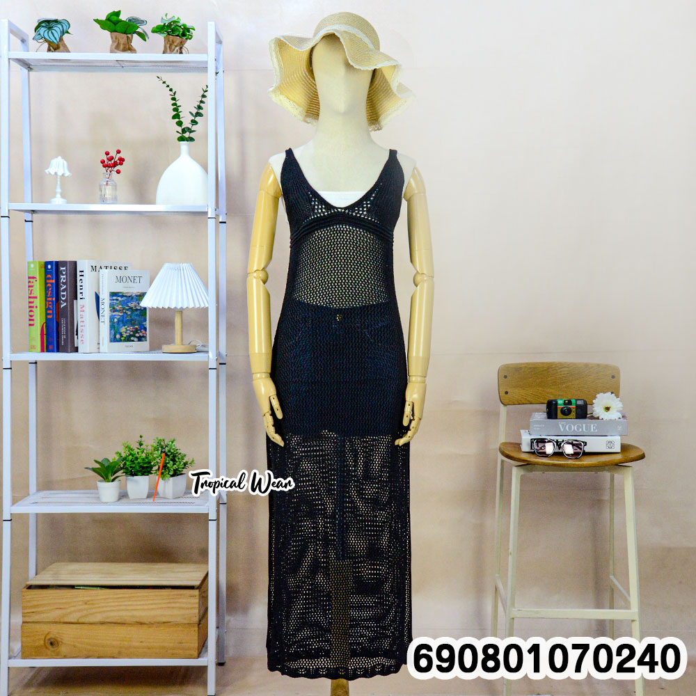 Crochet Beach Cover-Up Maxi Dress เดรสยาวโครเชต์คลุมชุดว่ายน้ำ - 690801070240 - Image 5