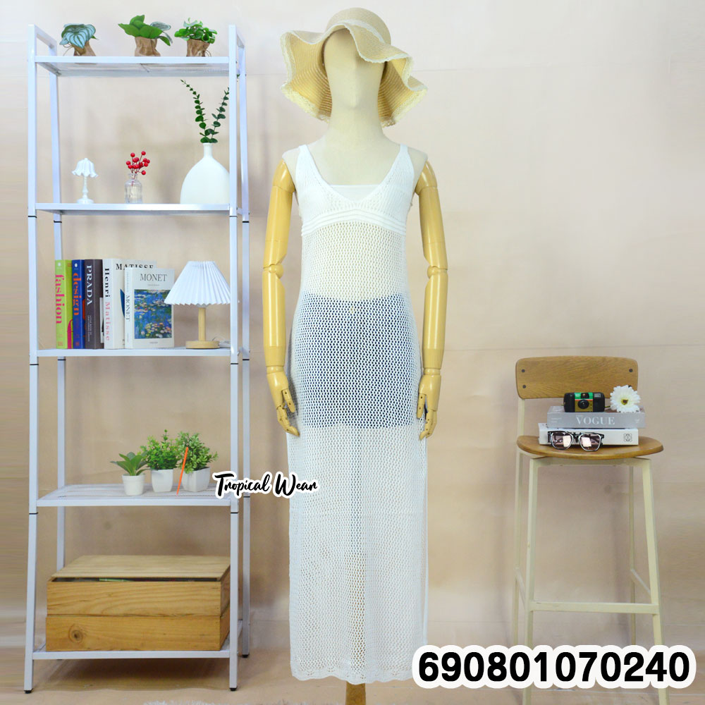 Crochet Beach Cover-Up Maxi Dress เดรสยาวโครเชต์คลุมชุดว่ายน้ำ - 690801070240 - Image 7