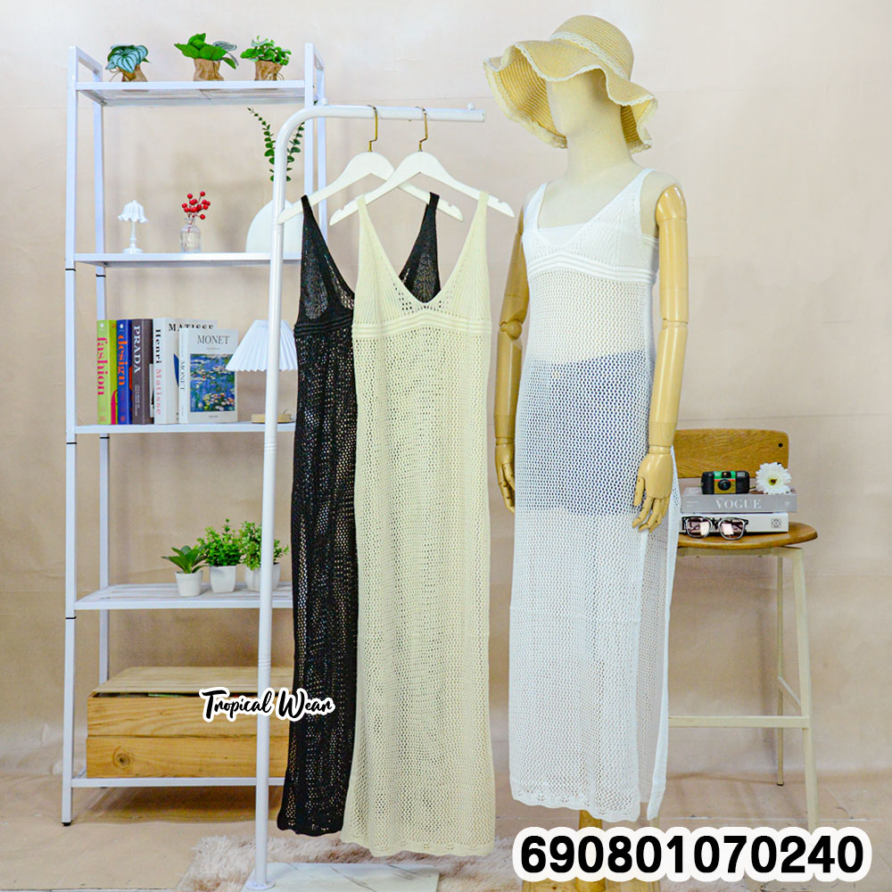 Crochet Beach Cover-Up Maxi Dress เดรสยาวโครเชต์คลุมชุดว่ายน้ำ - 690801070240 - Image 2