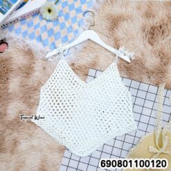 Tie Strap Crochet Cami Top  เสื้อสายเดี่ยวโครเชต์ผูกไหล่ - 690801100120 - Image 6