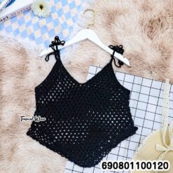 Tie Strap Crochet Cami Top  เสื้อสายเดี่ยวโครเชต์ผูกไหล่ - 690801100120 - Image 4