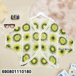Granny Square Crochet Cardigan เสื้อคาร์ดิแกนโครเชต์ลายดอกสี่เหลี่ยม - 690801110180 - Image 5