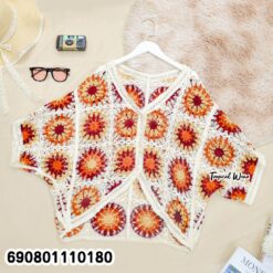 Granny Square Crochet Cardigan เสื้อคาร์ดิแกนโครเชต์ลายดอกสี่เหลี่ยม - 690801110180 - Image 3
