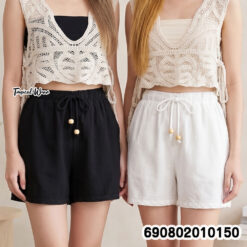 Lace Trim Drawstring Shorts กางเกงขาสั้นผูกเอวแต่งขอบลูกไม้ - 690802010150 - Image 6