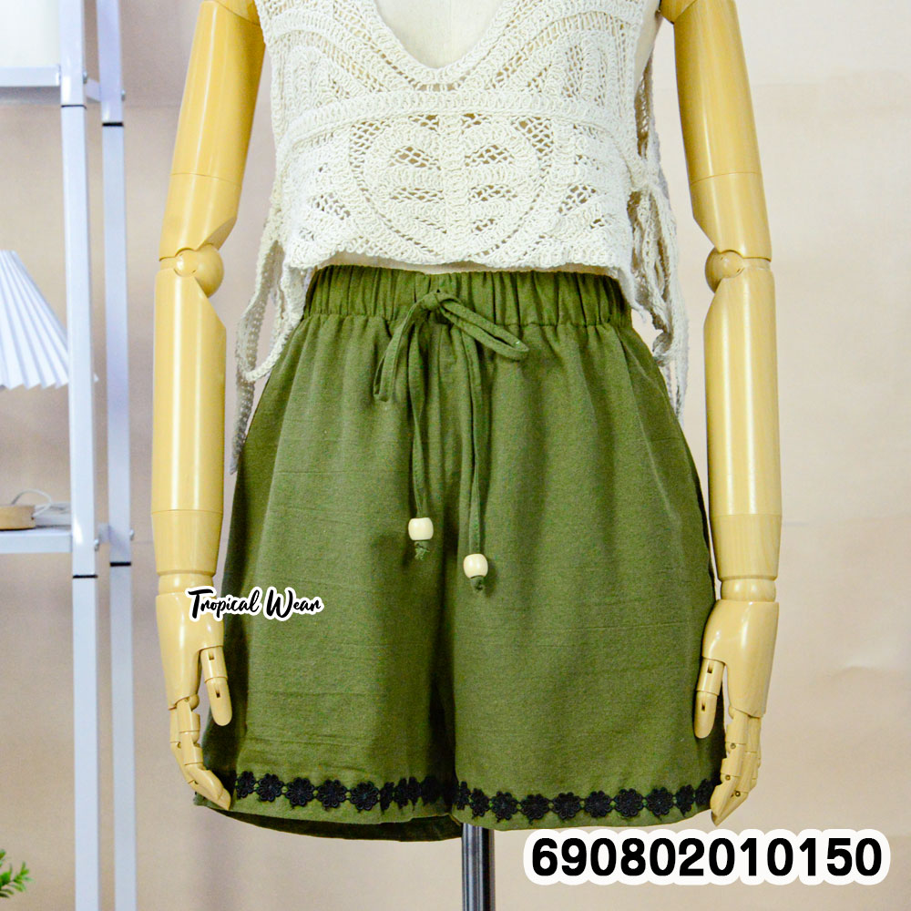 Lace Trim Drawstring Shorts กางเกงขาสั้นผูกเอวแต่งขอบลูกไม้ - 690802010150 - Image 2