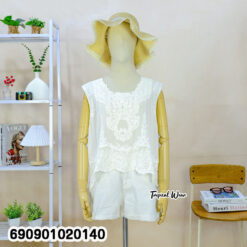 Lace Crochet Sleeveless Top เสื้อแขนกุดแต่งลูกไม้ฉลุ - 690901020140 - Image 5