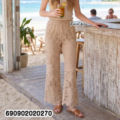 Floral Lace Wide Leg Pants กางเกงขายาวลูกไม้ฉลุ ลายดอกไม้ สไตล์โบโฮ - 690902020270 - Image 2