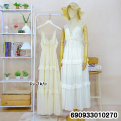 Tiered Ruffle Cami Dress เดรสสายเดี่ยวแต่งระบายชั้น ผูกโบว์อก - 690933010270 - Image 3