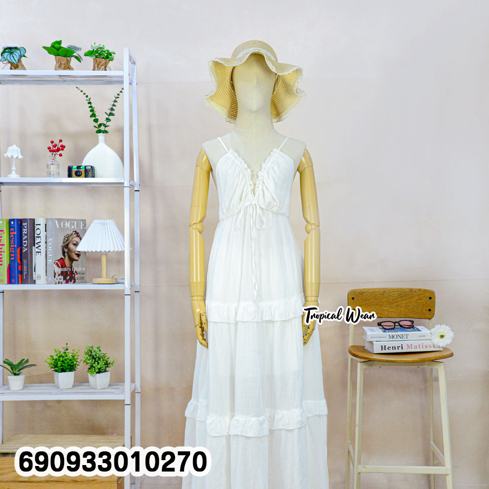 Tiered Ruffle Cami Dress เดรสสายเดี่ยวแต่งระบายชั้น ผูกโบว์อก - 690933010270 - Image 5
