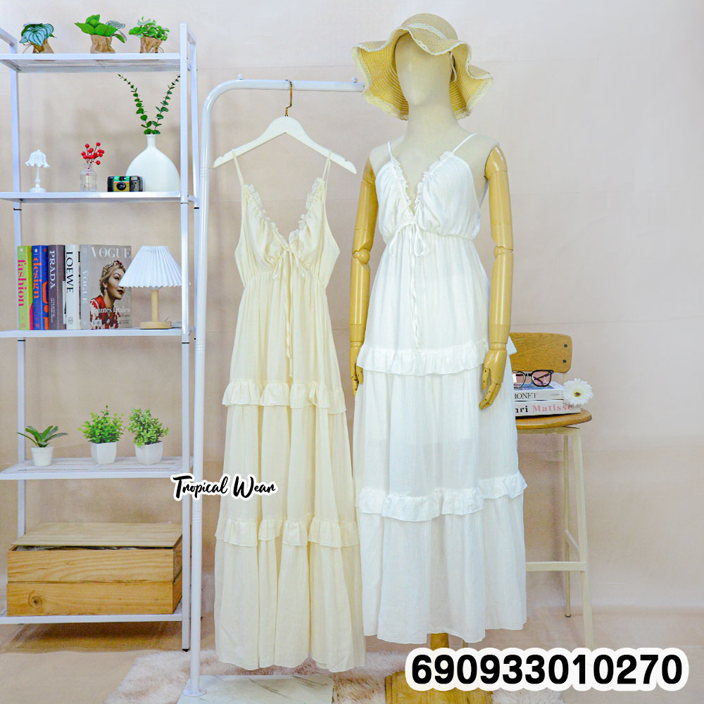 Tiered Ruffle Cami Dress เดรสสายเดี่ยวแต่งระบายชั้น ผูกโบว์อก - 690933010270 - Image 3