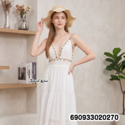 Backless Tiered Cami Dress เดรสสายเดี่ยวเปิดหลัง แต่งระบายชั้น - 690933020270 - Image 2