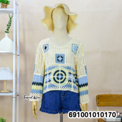 Colorful Granny Square Crochet Sweater เสื้อไหมพรมถักโครเชต์แขนยาว ลายสี่เหลี่ยมหลากสี - 691001010170 - Image 2