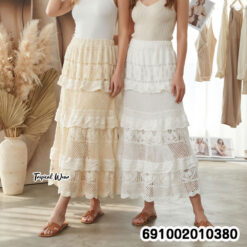 Tiered Lace Maxi Skirt กระโปรงยาวลูกไม้หลายชั้นผู้หญิง - 691002010380