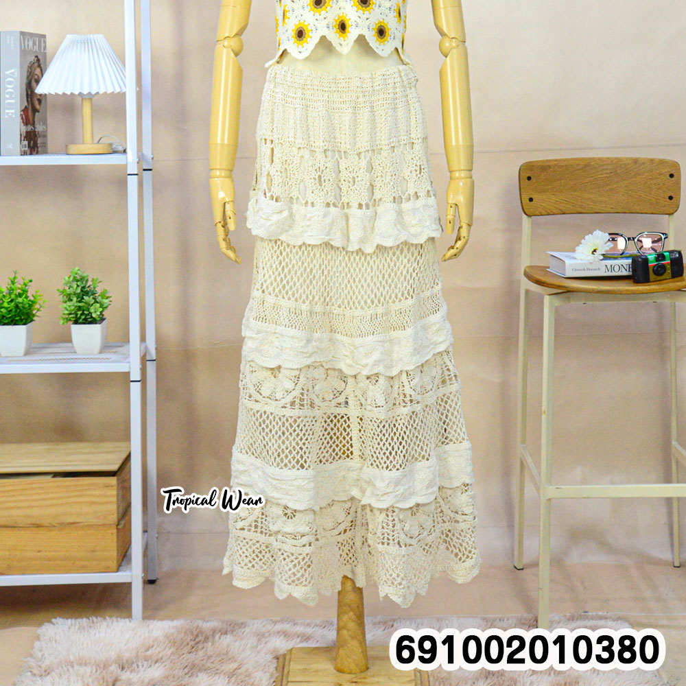 Tiered Lace Maxi Skirt กระโปรงยาวลูกไม้หลายชั้นผู้หญิง - 691002010380 - Image 5