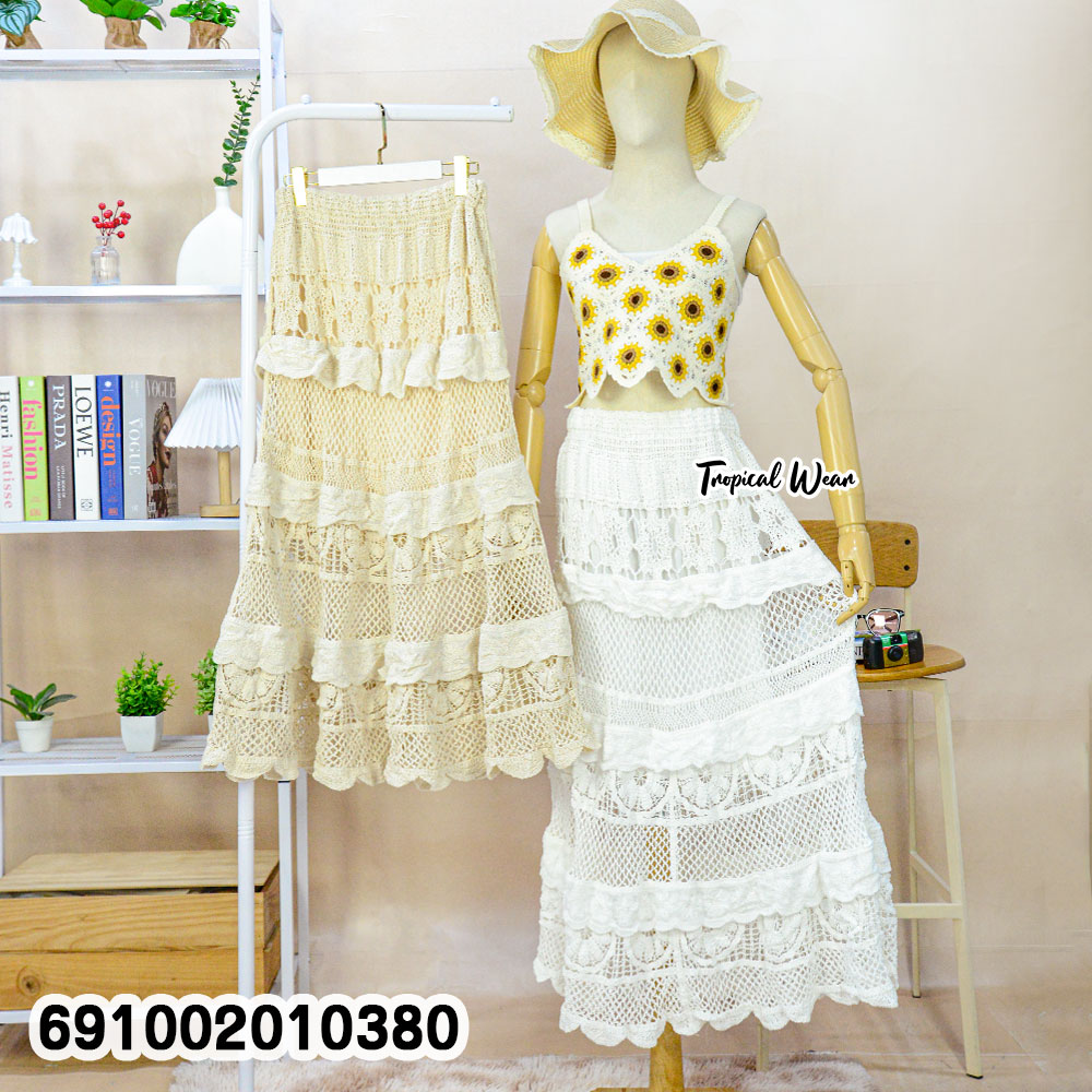 Tiered Lace Maxi Skirt กระโปรงยาวลูกไม้หลายชั้นผู้หญิง - 691002010380 - Image 3
