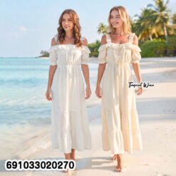 Romantic Ruffle Long Dress  เดรสยาวผู้หญิงสไตล์หวาน แต่งระบาย - 691033020270
