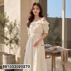 Romantic Ruffle Long Dress  เดรสยาวผู้หญิงสไตล์หวาน แต่งระบาย - 691033020270 - Image 2