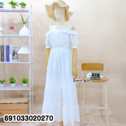 Romantic Ruffle Long Dress  เดรสยาวผู้หญิงสไตล์หวาน แต่งระบาย - 691033020270 - Image 5