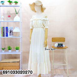 Romantic Ruffle Long Dress  เดรสยาวผู้หญิงสไตล์หวาน แต่งระบาย - 691033020270 - Image 4